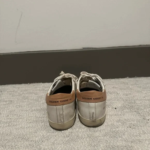 Golden Goose Women's Super-Star with Black Glitter Star and Pink Heel Tab - Picture 5 of 7